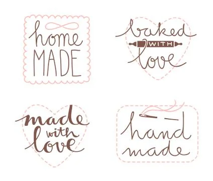 Hand drawn label set Stock Illustration