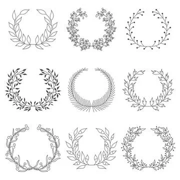 Hand drawn laurels Stock Illustration