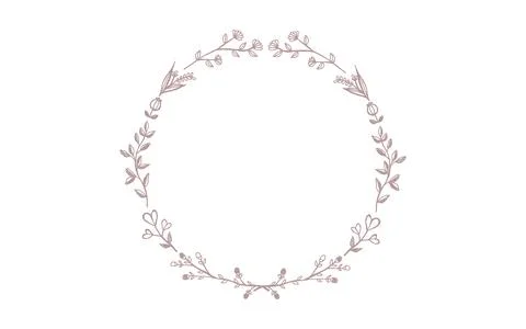 Hand-drawn leaf and botanical frame Stock Illustration