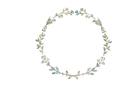 Hand-drawn leaf and botanical frame Stock Illustration