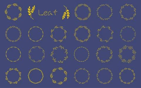 Hand-drawn leaf and botanical line set 스톡 일러스트