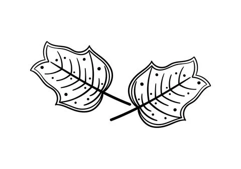 Hand drawn leaf with autumn theme 1 Stock Illustration