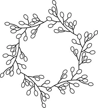Hand Drawn leaf circle frame illustration Stock Illustration
