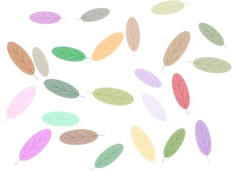 Hand drawn leaf display in different colors on white background Illustrazione stock