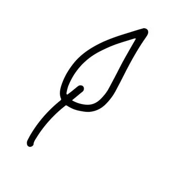 Hand drawn leaf icon isolated on white background. Ecology concept. Funny, cute Stock Illustration