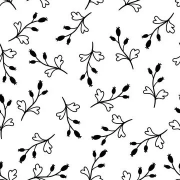 Hand drawn leaf seamless pattern Illustrazione stock