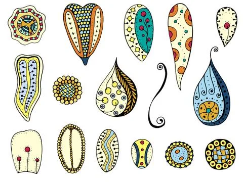 Hand drawn leafes doodle Illustrazione stock