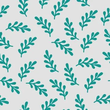 Hand drawn leafs seamless pattern Stock Illustration