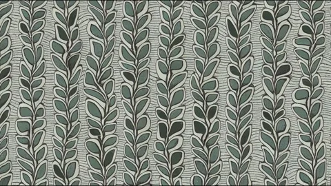 Hand drawn leaves seamless animation for textile floral greenery Stock Footage 220126878