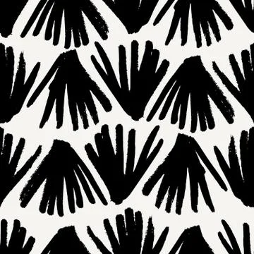 Hand Drawn Leaves Seamless Pattern Stock Illustration