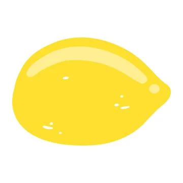 Hand drawn lemon icon. Vector flat illustration of whole tasty citrus, healthy Stock Illustration