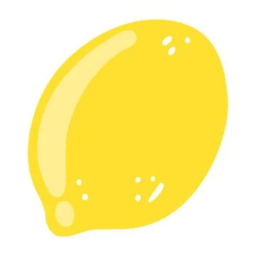 Hand drawn lemon icon. Vector flat illustration of whole tasty citrus, health Stock Illustration