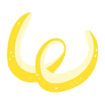 Hand drawn lemon peel. Vector illustration of lemon rind Stock Illustration