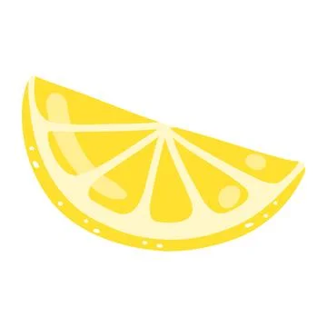 Hand drawn lemon slice. Vector illustration of cut tasty citrus, healthy food Stock Illustration