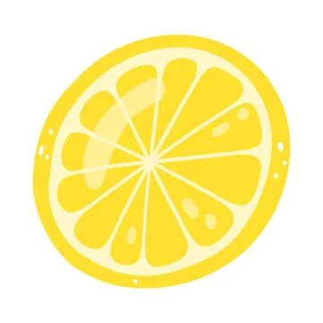 Hand drawn lemon slice. Vector illustration of cut tasty citrus, healthy food Stock Illustration