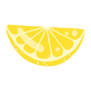 Hand drawn lemon slice. Vector illustration of cut tasty citrus, healthy food Stock Illustration