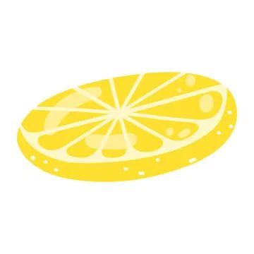 Hand drawn lemon slice. Vector illustration of cut tasty citrus, healthy food Stock Illustration
