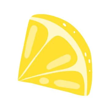 Hand drawn lemon slice. Vector illustration of cut tasty citrus, healthy food Stock Illustration