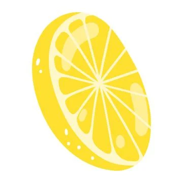 Hand drawn lemon slice. Vector illustration of cut tasty citrus, healthy food Stock Illustration