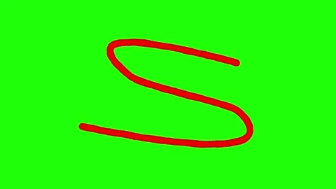 Hand drawn letter s being drawn on green screen for visual effects Stock Footage 333032335