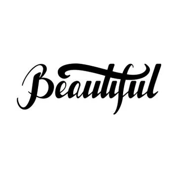 Hand drawn lettering Beautiful Stock Illustration