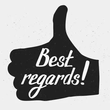 Hand drawn lettering. Best regards. Holiday card Stock Illustration