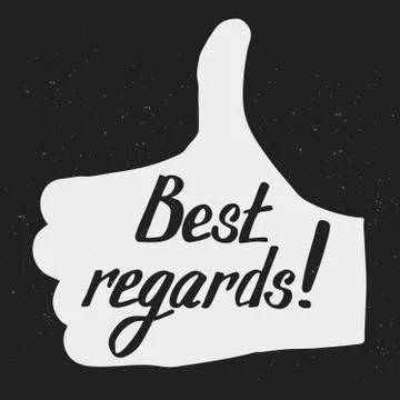 Hand drawn lettering. Best regards. Holiday card Stock Illustration