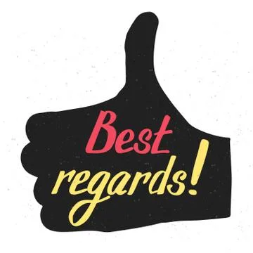 Hand drawn lettering. Best regards. Holiday card Stock Illustration