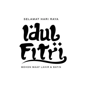 Hand drawn lettering calligraphy eid al fitr design Stock Illustration