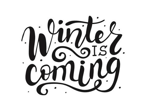 Hand drawn lettering composition about cold season. Winter is coming callig.. Stock Illustration