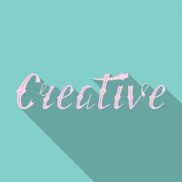 Hand drawn lettering creative Stock Illustration