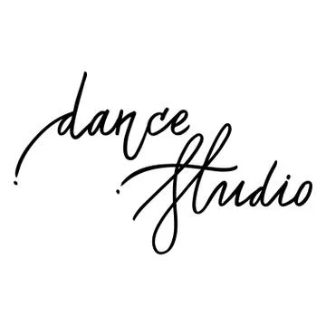 Hand drawn lettering. Dance studio calligraphy. Vector illustration. Stock Illustration