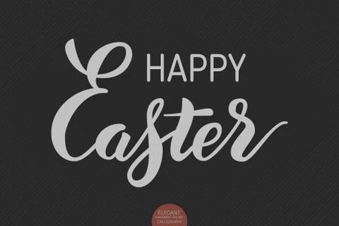 Hand drawn lettering Happy Easter. Elegant modern handwritten calligraphy. Ve Stock Illustration
