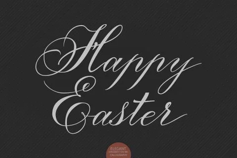 Hand drawn lettering Happy Easter. Elegant modern handwritten calligraphy. Ve Stock Illustration