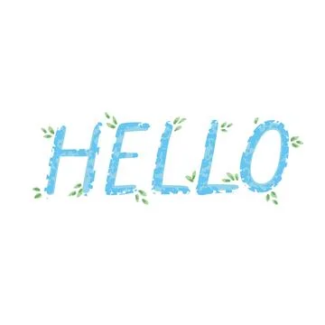 Hand Drawn Lettering - Hello Stock Illustration