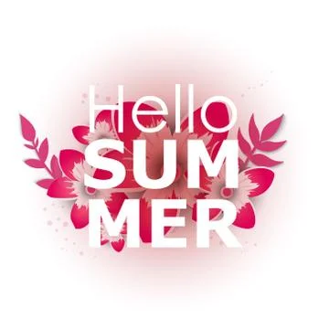 Hand drawn lettering hello spring and flowers Illustrazione stock