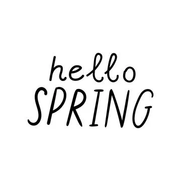 Hand Drawn Lettering - Hello Spring Stock Illustration