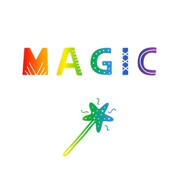 Hand drawn lettering magic. Illustrazione stock