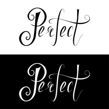 Hand drawn lettering perfect Stock Illustration
