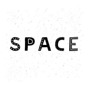 Hand drawn lettering space. Stock Illustration