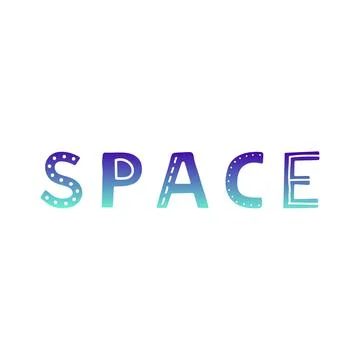 Hand drawn lettering space. Stock Illustration