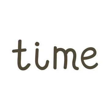 Hand Drawn Lettering - Time Stock Illustration