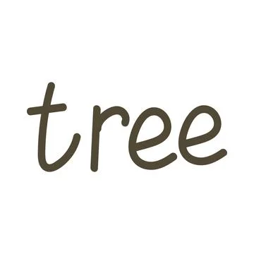 Hand Drawn Lettering - Tree Stock Illustration