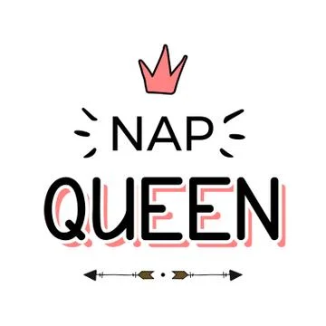 Hand drawn lettering vector illustration Queen. Stock Illustration