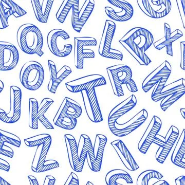 Hand drawn letters background Stock Illustration