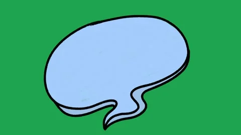Hand Drawn Light Blue Smooth Oval Speech Bubble Animated Comic Book Dialogue  Stockbeeldmateriaal 335586488