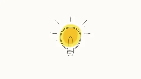 Hand-drawn light bulb animation: creative idea, innovation, and inspiration.. Stock Footage 337564052