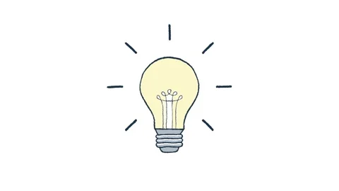 Hand Drawn Light Bulb Idea Animation, Doodle Style Creative Light bulb Conc.. Video stock 314103160