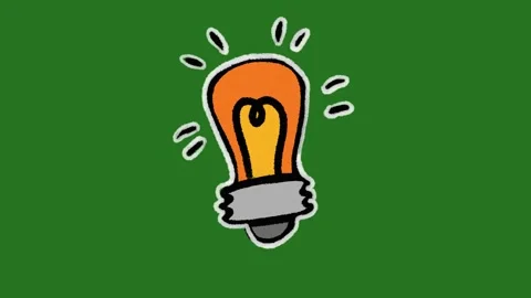Hand-Drawn Light Bulb Idea Animation | Creative 2D Hand-Drawn Concept Motion  Stockbeeldmateriaal 332127364