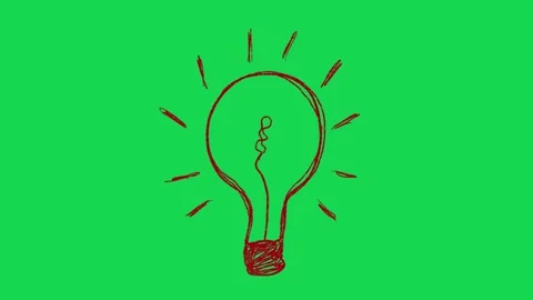 Hand Drawn Light Bulb Idea Animation on Green Screen for Creative Concept Stockbeeldmateriaal 334608686